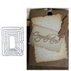 1 Set Vintage Torn Rectangle Frame Stitched Cutting Dies,Letmefun Metal Cutting Dies DIY Scrapbooking Stamps Craft Cards Embossing Making Stencil view 1