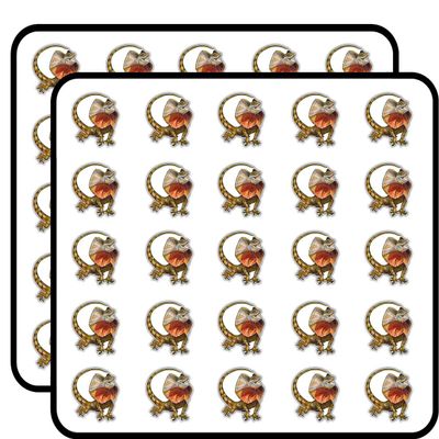 Frill Necked Lizard Sticker for Scrapbooking Waterproof Vinyl Stickers for Water Bottle, Laptop & Phone Case 50 Pack