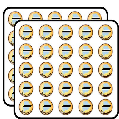 Botswana Map Flag Glossy Label Sticker for Scrapbooking Waterproof Vinyl Stickers for Water Bottle, Laptop & Phone Case 50 Pack