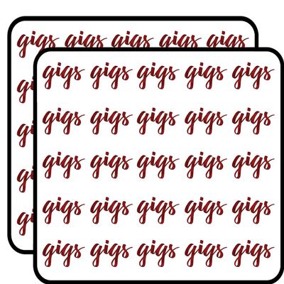 Gigs 50 Pack 1-Inch Retro Stickers for Scrapbooking, Journals, Planners, Laptops, Phones and Water Bottles