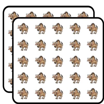 Cartoon Wildebeest Animal Decorative Scrapbooking Sticker Waterproof Vinyl Stickers for Water Bottle, Laptop & Phone Case 50 Pack
