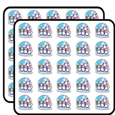 Funny Penguin Family Decorative Scrapbooking Sticker Waterproof Vinyl Stickers for Water Bottle, Laptop & Phone Case 50 Pack