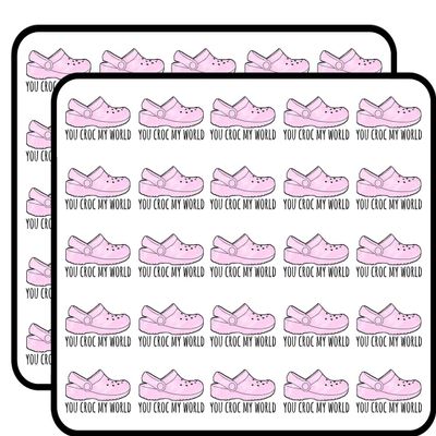 Crocs 50 Pack 1-Inch Retro Stickers for Scrapbooking, Journals, Planners, Laptops, Phones and Water Bottles