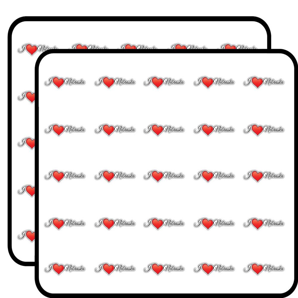 I Love Nebraska USA Travel Slogan Decorative Scrapbooking Sticker Waterproof Vinyl Stickers for Water Bottle, Laptop & Phone Case 50 Pack