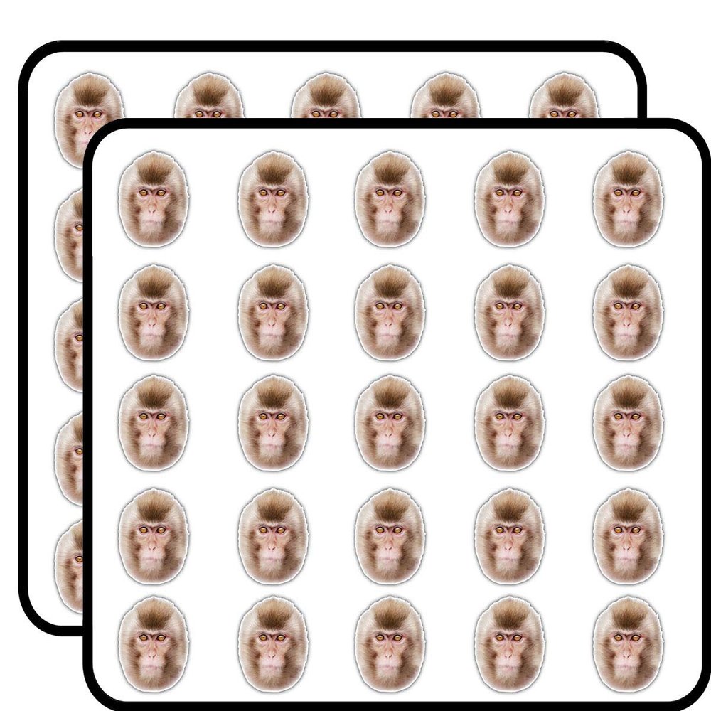 Snow Monkey Head Decorative Scrapbooking Sticker Waterproof Vinyl Stickers for Water Bottle, Laptop & Phone Case 50 Pack