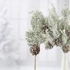 Factory Direct Craft Snowy Artificial Cypress and Pinecone Picks - Pack of 6 Snow and Glitter Accented Pine Stems (Size: 11" H) view 1