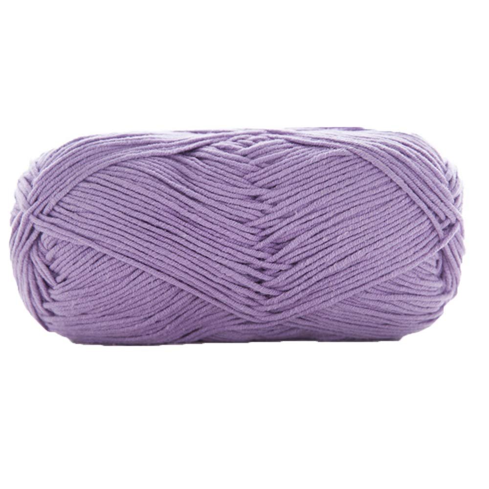 Purple Knitting Crochet Yarn Milk Soft Cotton Wool Yarn DIY Craft Knit Sweater Scarf Hat Cotton Fiber Yarn 1kg/2.2lb