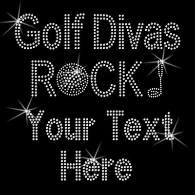 Custom Personalized Your Name Text Rhinestone Bling Sparkle Iron On Transfer DIY Gold Divas Rock Sparkle