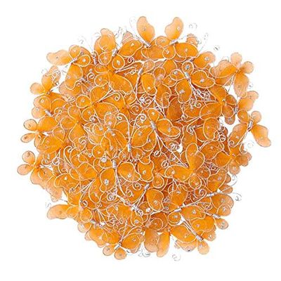 Factory Direct Craft Bulk Orange Nylon Artificial Butterflies | 200 Pieces
