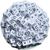 Calvas 50PCS White Square English Letters F Alphabet Acrylic Beads for Jewelry Making DIY Bracelets Supplies 10mm Optional Letters - (Color: U, Item Diameter: 10MM 50PCS) view 1