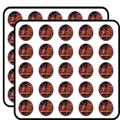 Paris Cabaret Label Sticker for Scrapbooking Waterproof Vinyl Stickers for Water Bottle, Laptop & Phone Case 50 Pack