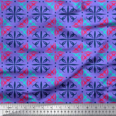 Artistic Print - Medium Purple - Soimoi Cotton Jersey Knit Fabric, 58" Wide Soft Stretch Printed Fabric by The Yard for T-Shirts, Baby Clothes, Pajamas, Dresses, Leggings & DIY Projects