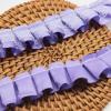 Yalulu 10 Yard/Lot 1 Inch Ruffled Chiffon Tape Ribbon Pleated Chiffon Lace Trim DIY Craft Sewing Material Headwear Accessories Supply (Purple) view 4