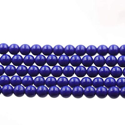 Calvas DIY Accessories Resin Faux Ambers 5 6 8 10mm Round Loose Beads for Jewelry Making Bodhi Prayer Beeswax Acrylic Spacer 15" A213 - (Color: Blue, Item Diameter: 5mm)