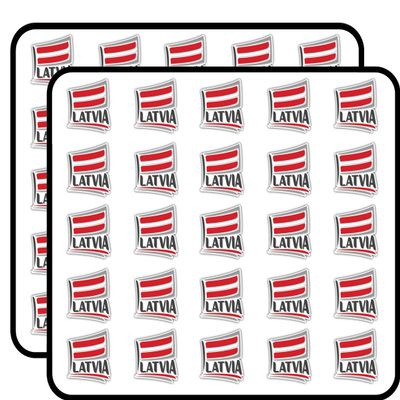 Latvia Flag Slogan Travel Decorative Scrapbooking Sticker Waterproof Vinyl Stickers for Water Bottle, Laptop & Phone Case 50 Pack