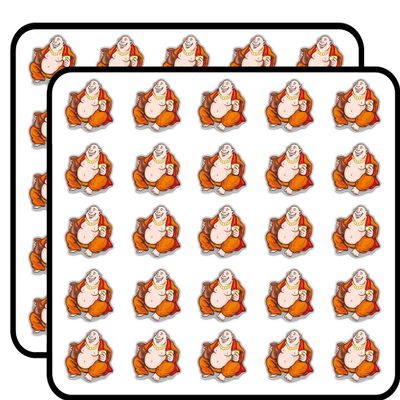 Asian Smiling Monk Decorative Scrapbooking Sticker Waterproof Vinyl Stickers for Water Bottle, Laptop & Phone Case 50 Pack