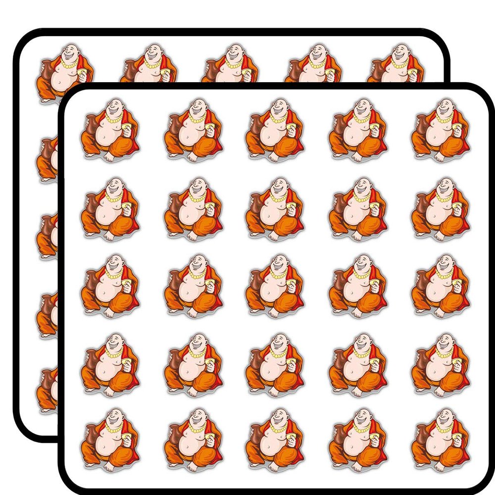 Asian Smiling Monk Decorative Scrapbooking Sticker Waterproof Vinyl Stickers for Water Bottle, Laptop & Phone Case 50 Pack