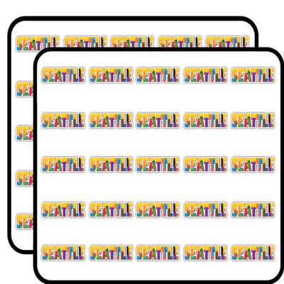 Seattle City USA Slogan Decorative Scrapbooking Sticker Waterproof Vinyl Stickers for Water Bottle, Laptop & Phone Case 50 Pack