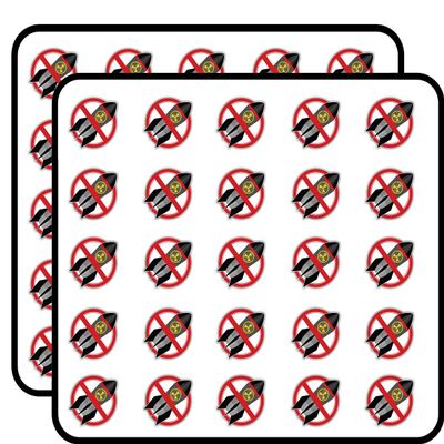 Nuclear Rocket Ban Stop Sign Decorative Scrapbooking Sticker Waterproof Vinyl Stickers for Water Bottle, Laptop & Phone Case 50 Pack