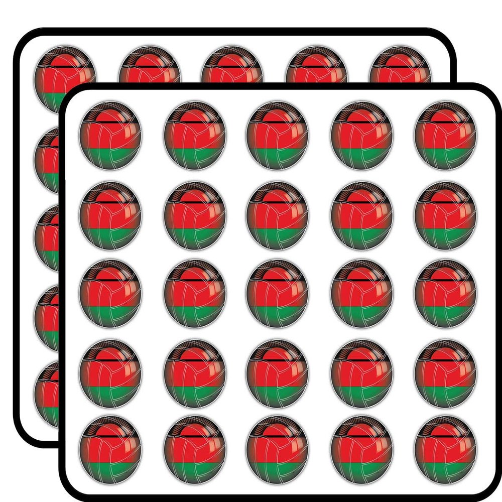 Malawi Volleyball World Flag Decorative Scrapbooking Sticker Waterproof Vinyl Stickers for Water Bottle, Laptop & Phone Case 50 Pack