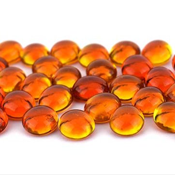 Oceanside Pebbles - Orange Cathedral - 96 COE - 8oz - By Stallings Stained Glass