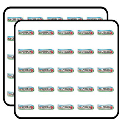 Azerbaijan Flag Travel Slogan Decorative Scrapbooking Sticker Waterproof Vinyl Stickers for Water Bottle, Laptop & Phone Case 50 Pack
