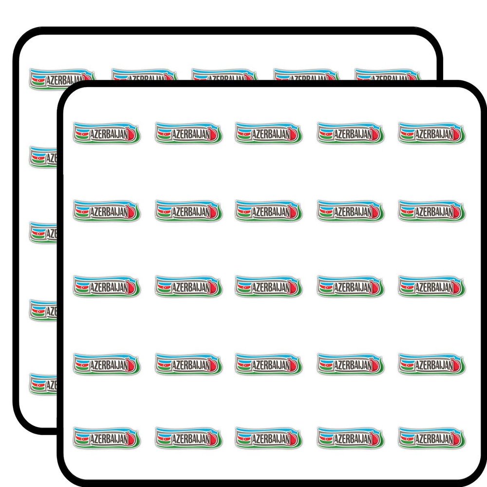 Azerbaijan Flag Travel Slogan Decorative Scrapbooking Sticker Waterproof Vinyl Stickers for Water Bottle, Laptop & Phone Case 50 Pack