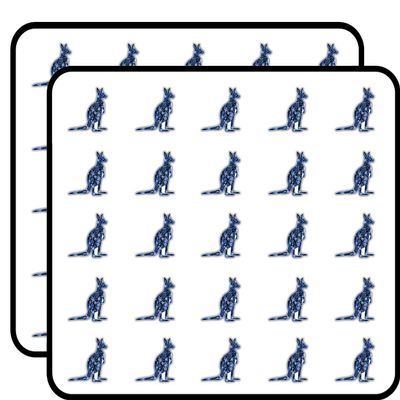 Patterned Kangaroo Decorative Scrapbooking Sticker Waterproof Vinyl Stickers for Water Bottle, Laptop & Phone Case 50 Pack