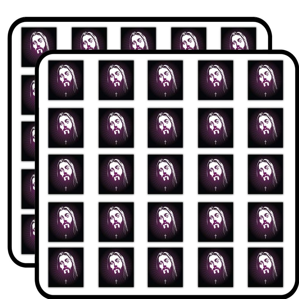 Jesus Christ Head Sketch Religion Decorative Scrapbooking Sticker Waterproof Vinyl Stickers for Water Bottle, Laptop & Phone Case 50 Pack