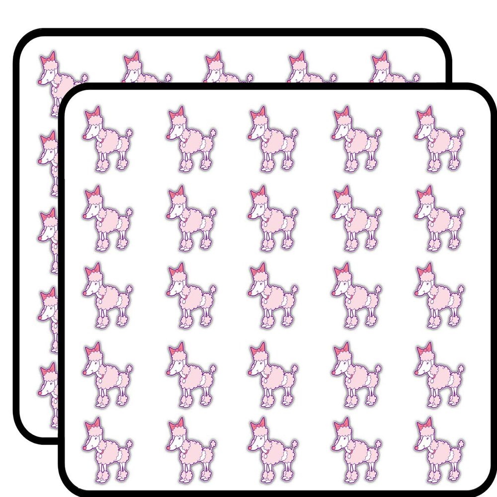 Funny Poodle Dog Decorative Scrapbooking Sticker Waterproof Vinyl Stickers for Water Bottle, Laptop & Phone Case 50 Pack