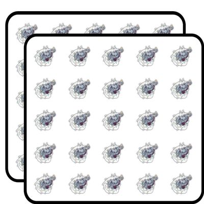 Angry Rhino Mascot Decorative Scrapbooking Sticker Waterproof Vinyl Stickers for Water Bottle, Laptop & Phone Case 50 Pack