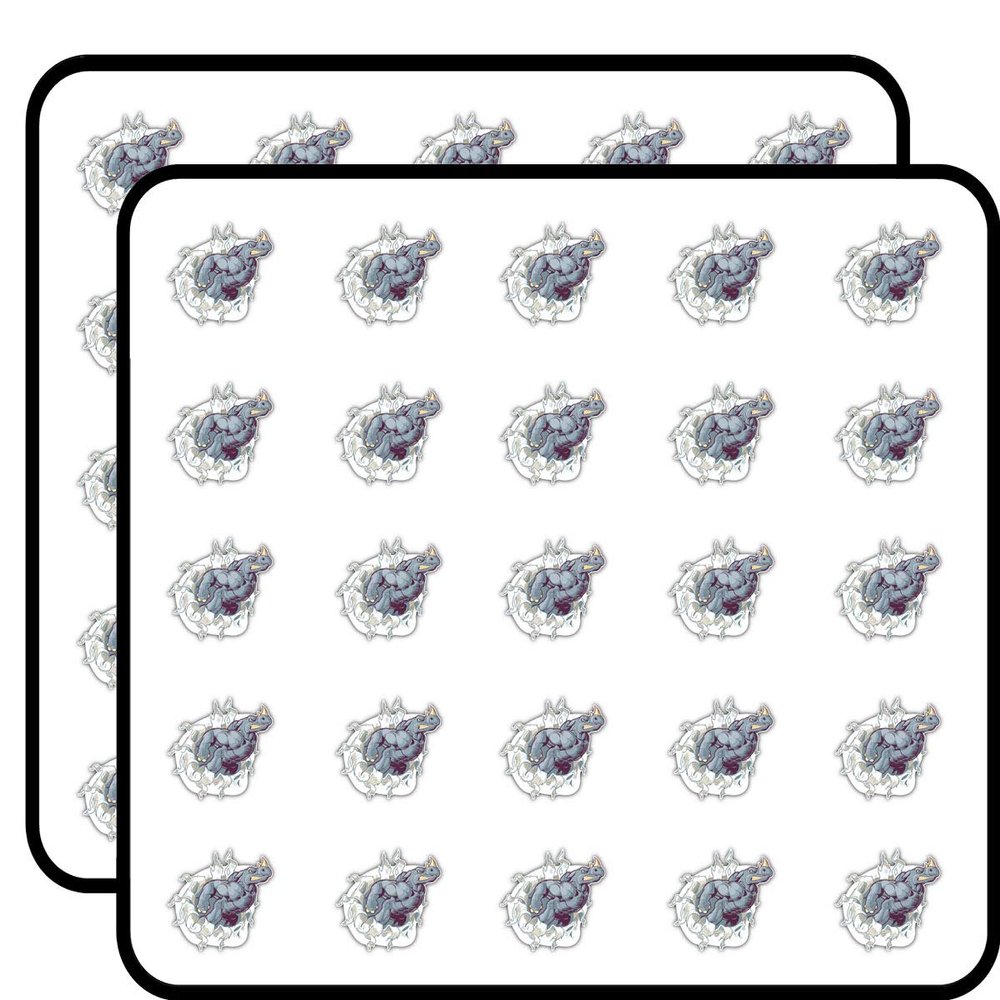 Angry Rhino Mascot Decorative Scrapbooking Sticker Waterproof Vinyl Stickers for Water Bottle, Laptop & Phone Case 50 Pack