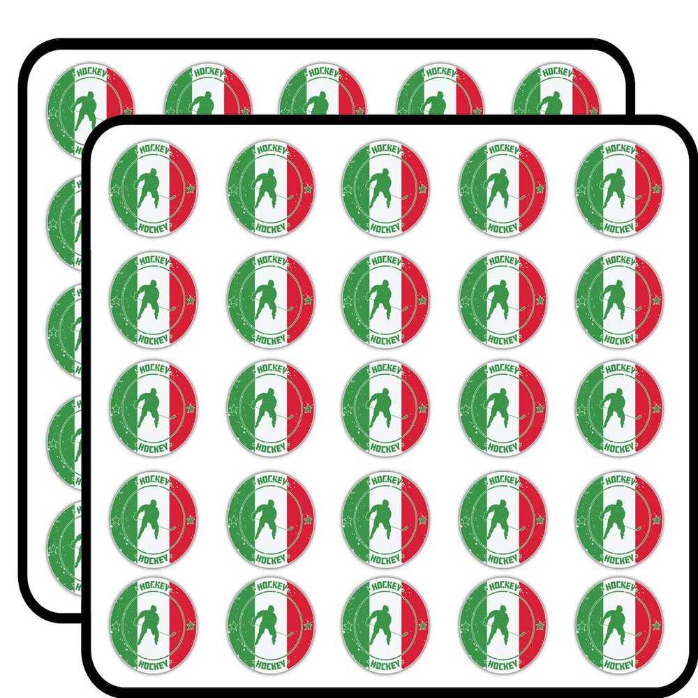 Italy Flag Hockey Sport Emblem Decorative Scrapbooking Sticker Waterproof Vinyl Stickers for Water Bottle, Laptop & Phone Case 50 Pack