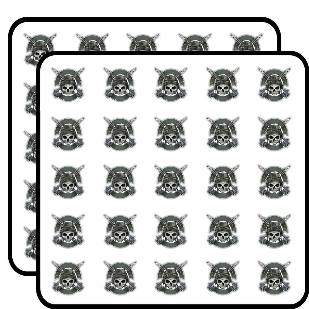 Soldier Skull Head Decorative Scrapbooking Sticker Waterproof Vinyl Stickers for Water Bottle, Laptop & Phone Case 50 Pack