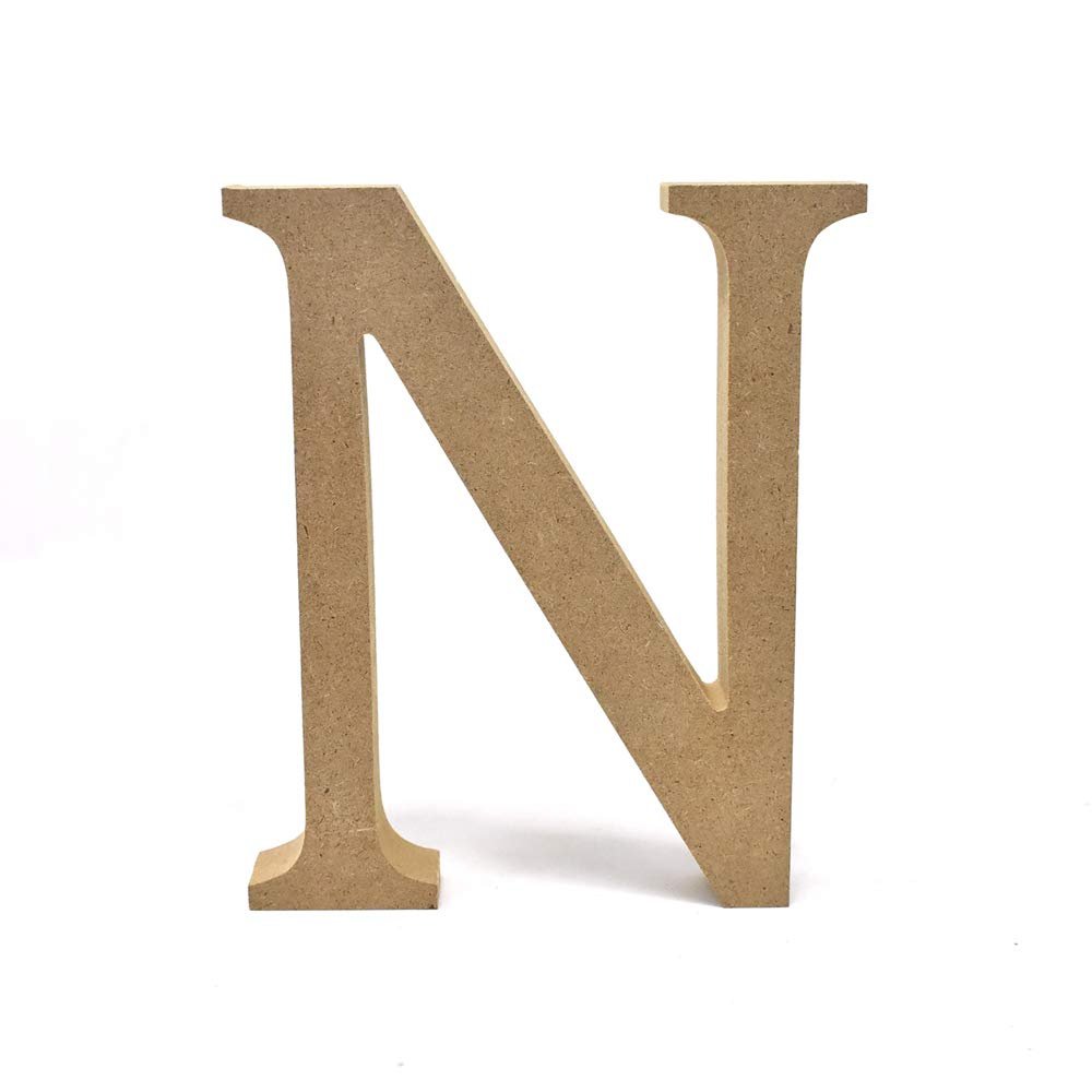 Smooth Pressed Board Wood Serif Letter, Natural, 5-1/8-Inch (N)