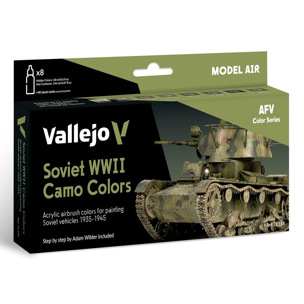 Vallejo Model Air AFV Set 71188 Soviet WWII Camo Colors (8) by Adam Wilder