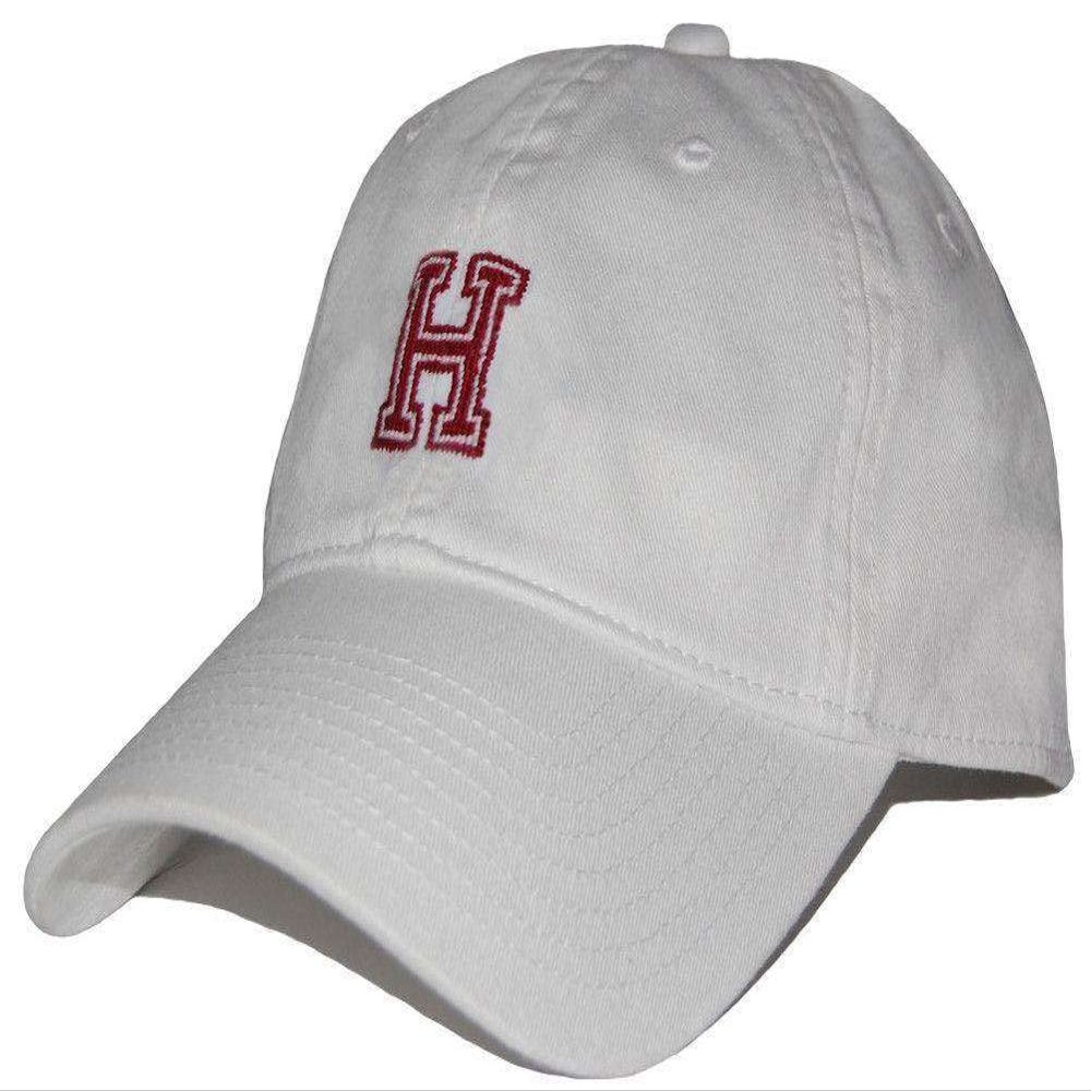 Harvard Needlepoint Hat in White by Smathers & Branson