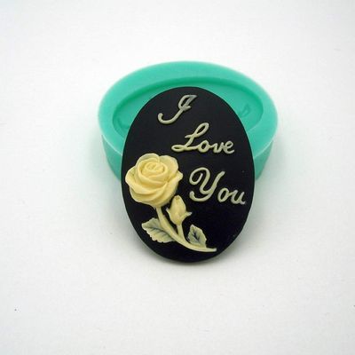 Findings Stop Brand Silicone Mold I Love You Cameo Flexible for Crafts, Jewelry, Resin, Scrapbooking, Polymer Clay