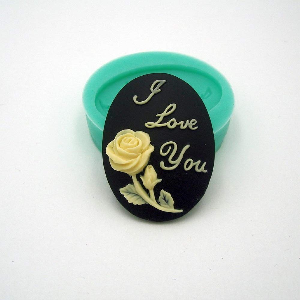 Findings Stop Brand Silicone Mold I Love You Cameo Flexible for Crafts, Jewelry, Resin, Scrapbooking, Polymer Clay