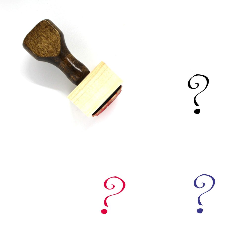 Question Mark Wooden Rubber Stamp No. 23 (2" x 2")