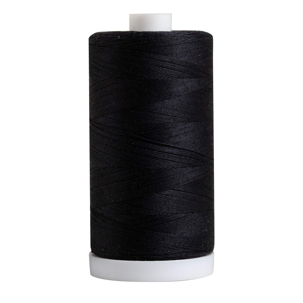 Connecting Threads Black 100% Cotton Thread for Sewing, Quilting, and Crafting - 50-Weight - 1200 Yard Large Spool (Black)