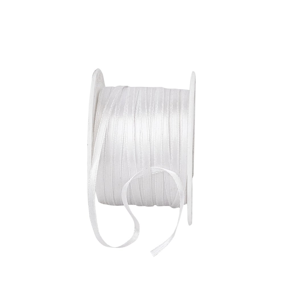 Reliant Ribbon 4950-030-18C Double Face Satin Ribbon, 1/8 Inch X 100 Yards, White