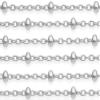 5pcs Cute Bead Station Jewelry Making Cable Chain Unfinished Bulk (Total ~ 16.4 Feet or 5 Meters) Sterling Silver Plated Brass for Jewelry Making CF173-1 view 1