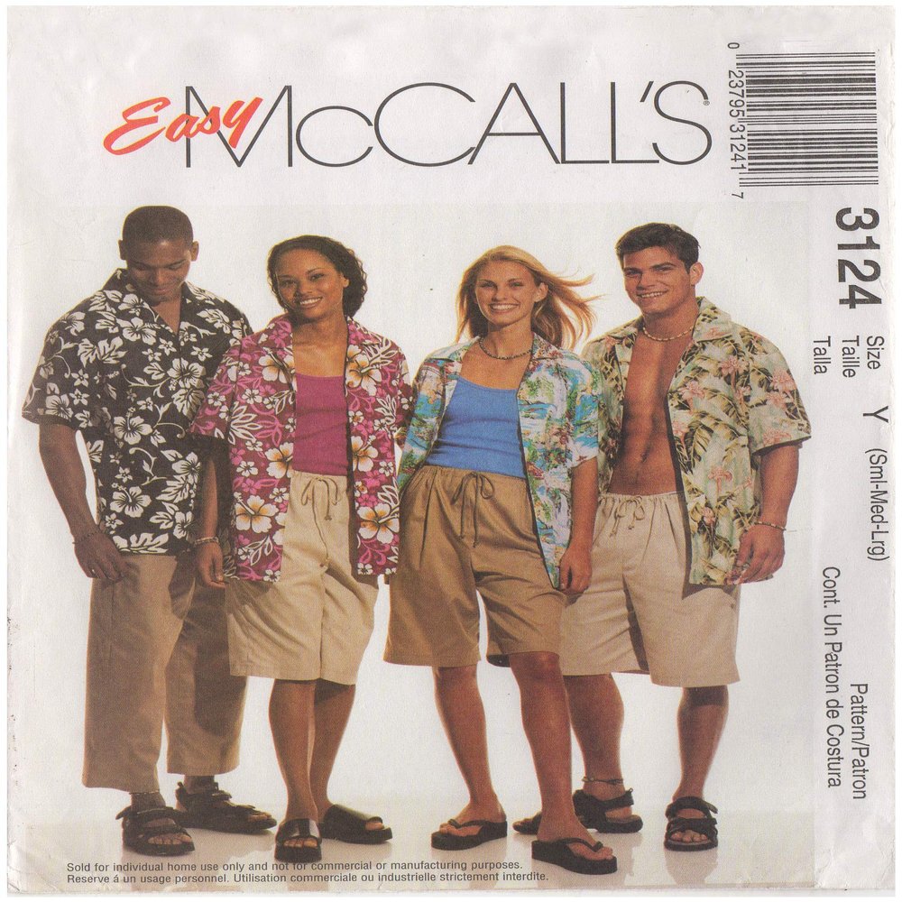 McCall's 3124 - Shirt & Shorts in Two Lengths - Adults & Teens S-M-L