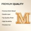2 Pack Official Greek Wooden Letters for Crafts, Mu - 2" Classic Font Double Layer Wooden Greek Letters - Precision Cut Natural Wood Letter for Sorority/Fraternity Paddles and DIY Projects view 2