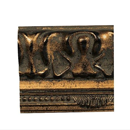 Picture Frame Moulding (Wood) 100ft Bundle - Ornate Antique Gold Finish - 2.5" Width - 3/8" Rabbet Depth