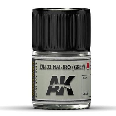 AK Interactive Real Color Air Single Paint Line 10ml - RC285 thru RC342 Color: IJN J3 Hai-Iro (Grey) - RC302