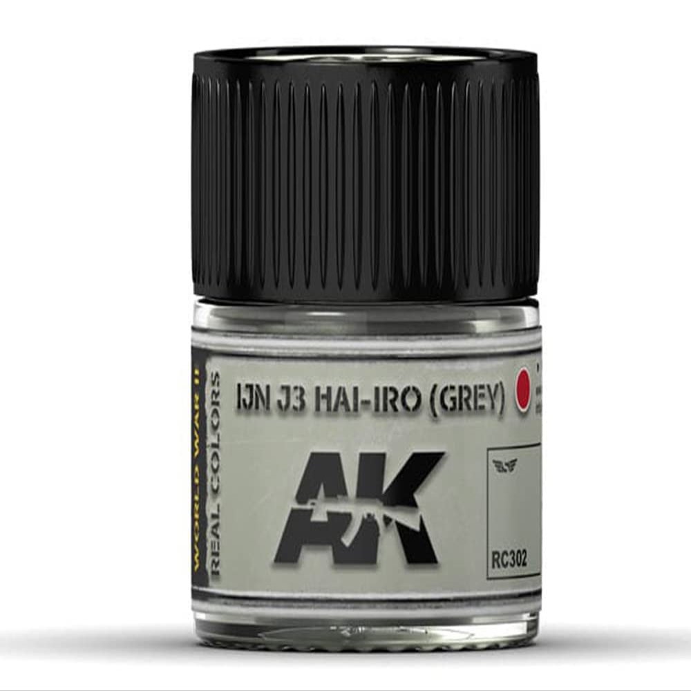 AK Interactive Real Color Air Single Paint Line 10ml - RC285 thru RC342 Color: IJN J3 Hai-Iro (Grey) - RC302