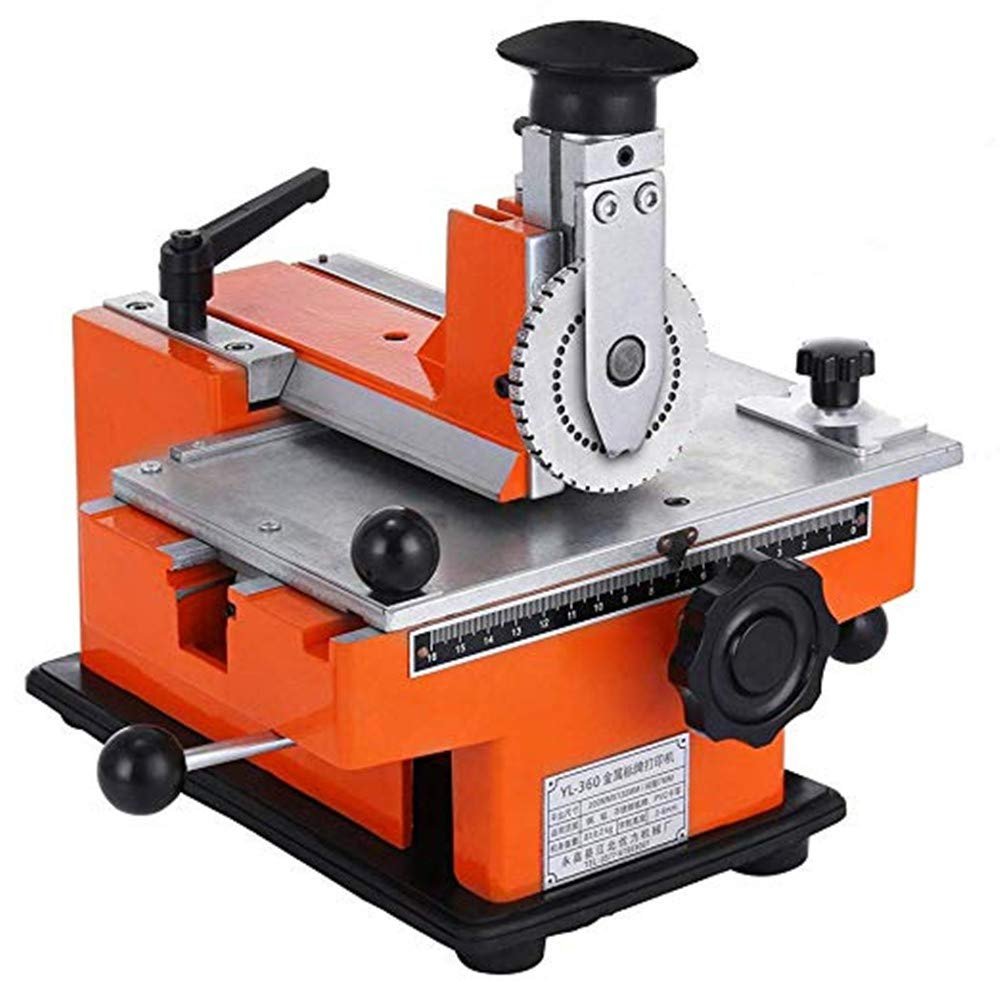 YUNSHINE Semi-Automatic Sheet Embosser Nameplate Metal Embosser Working Plate Embossing Label Maker Machine with Aluminum Plate Metal Tag Plate Dog Tag Printer (Character4mm x 2mm)
