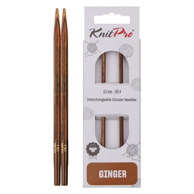 KnitPro Ginger Interchangeable Circular Needles 5" (13cm) | US Size 4 (3.5mm)